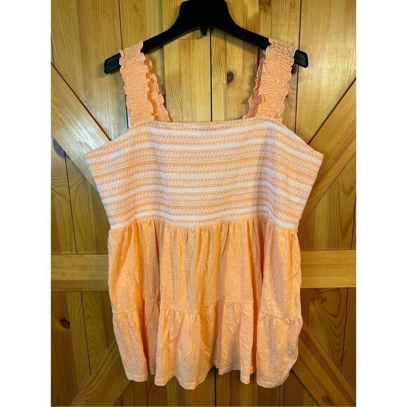 Torrid Cotton Modal Slub Square Neck Smocked Babydoll Tank Size 4X nwt (4098) - Picture 1 of 4